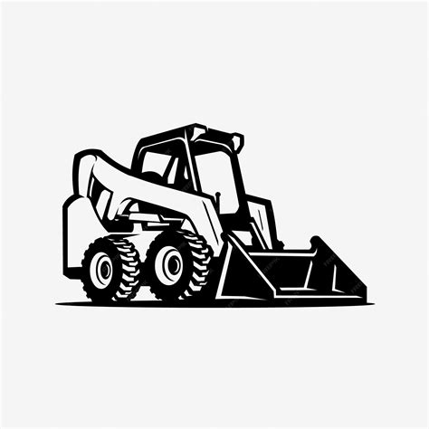 yellow and black skid steer clipart|loader clip art black and white.